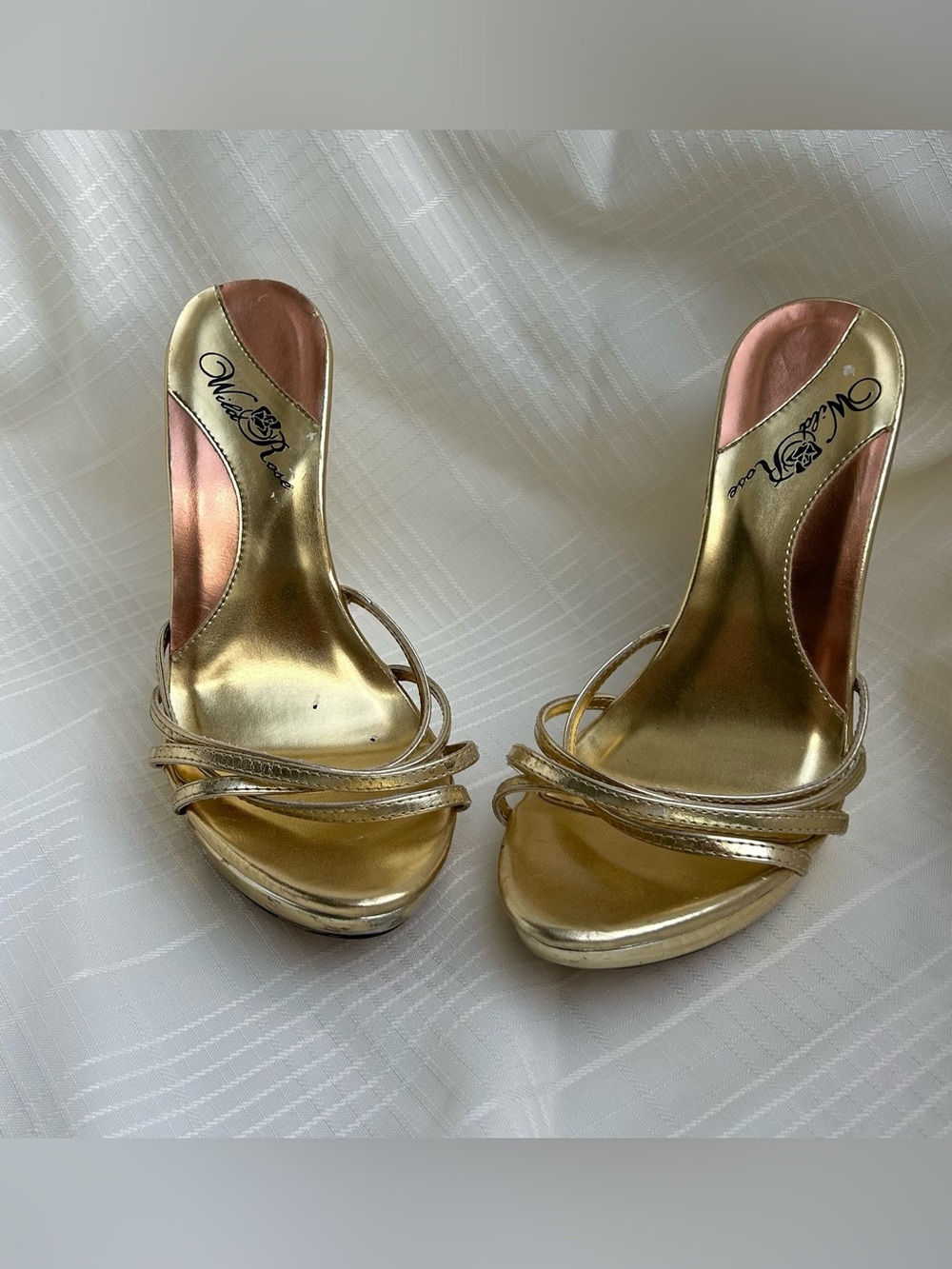 Wild Rose gold backless high heels sz 7.5